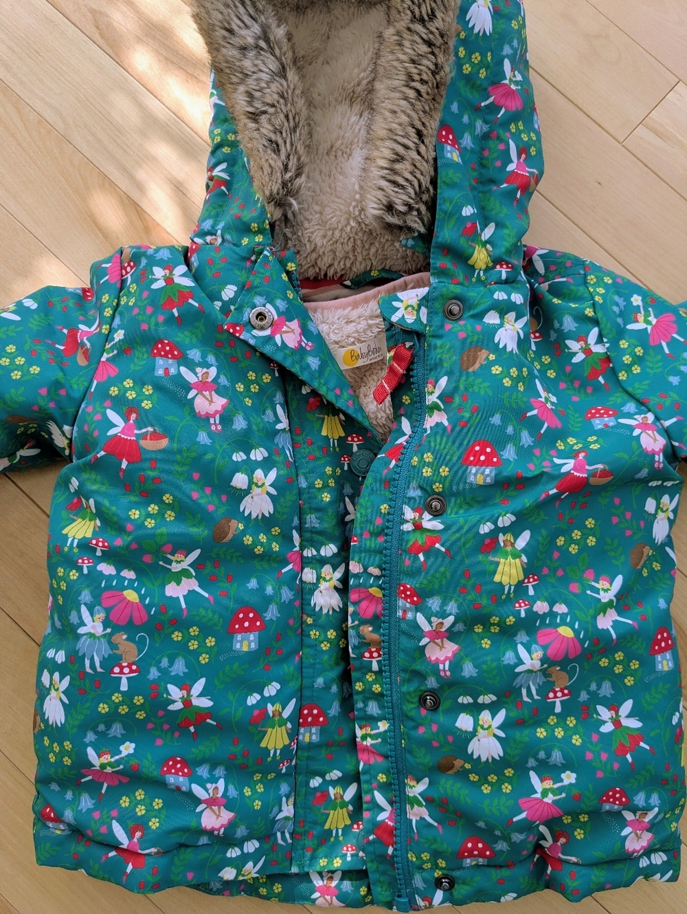 Baby Boden Green Fairy Garden 3-in-1 Winter Coat, Size 9-12 month